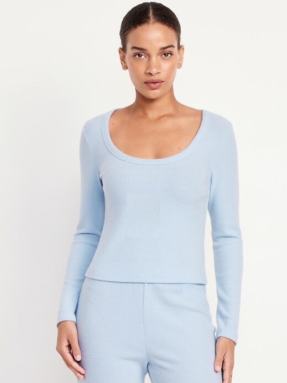 Old Navy Light Blue Ribbed Scoop Top